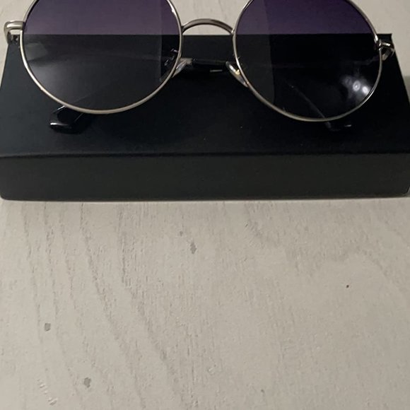Oversized circle mirrored hippie sunglasses main image 7